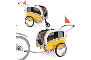 ANOUR 2 in1 Pet Bicycle Trailer and Jogger Travel Carrier Suitable for Small and Medium Dogs, Folding Storage 20303L