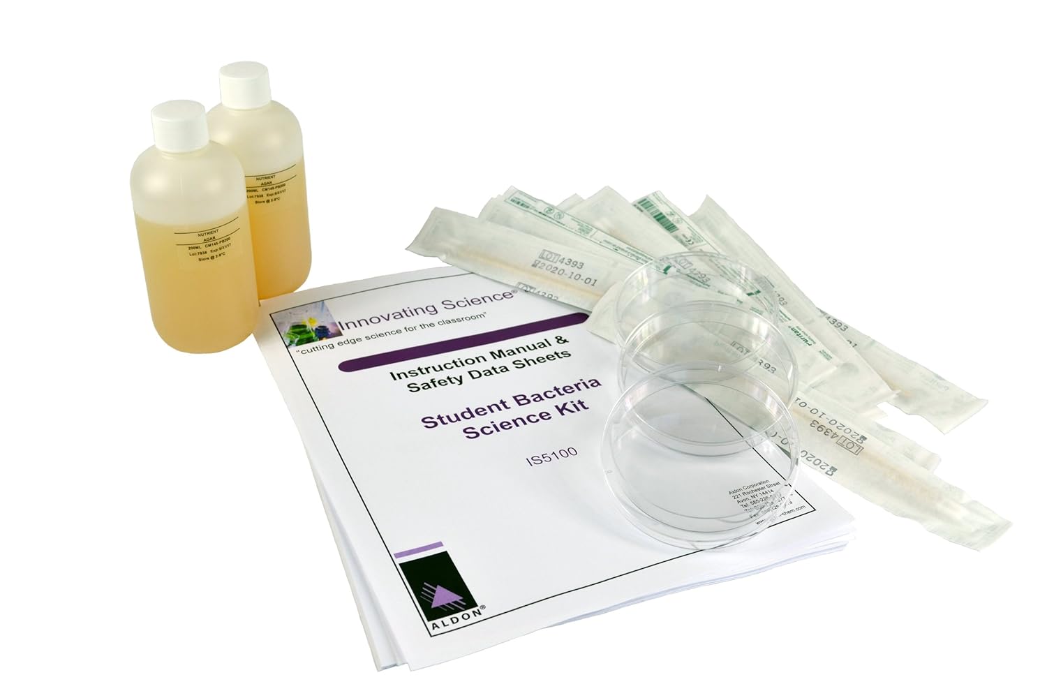 Student Bacteria Test Kit 400mL of Agar and Supplies for Testing Body
