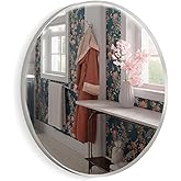 KOHLER 26050-BJL Essential 28" Round Wall Mirror, Large Circle Bathroom Mirror, Vanity Mirror with Frame, Brushed Nickel