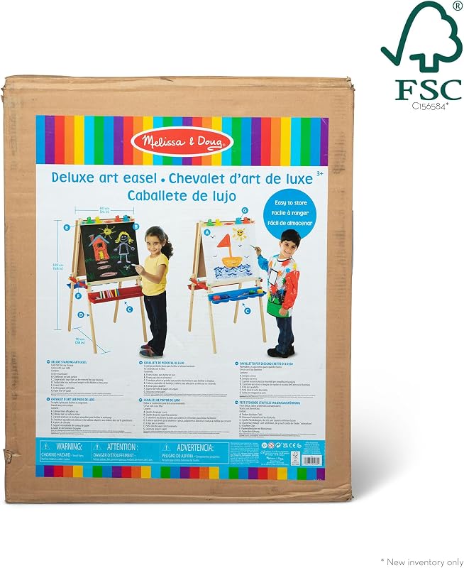 Melissa & Doug - Ensemble D'Art Chevalet - Jouet En Bois - Activité Manuelle Enfant - Loisir Créatif - Jouet D'Activité, De Développement Et Apprentissage - Cadeau Enfant 3 Ans Et + -