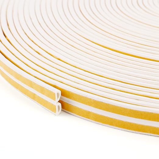 50m Fensterdichtung Selbstklebend Dichtband Weiß 10mm x 6mm | D – PROFIL | Türdichtung Gummidichtung Fensterdichtband Tür Fen