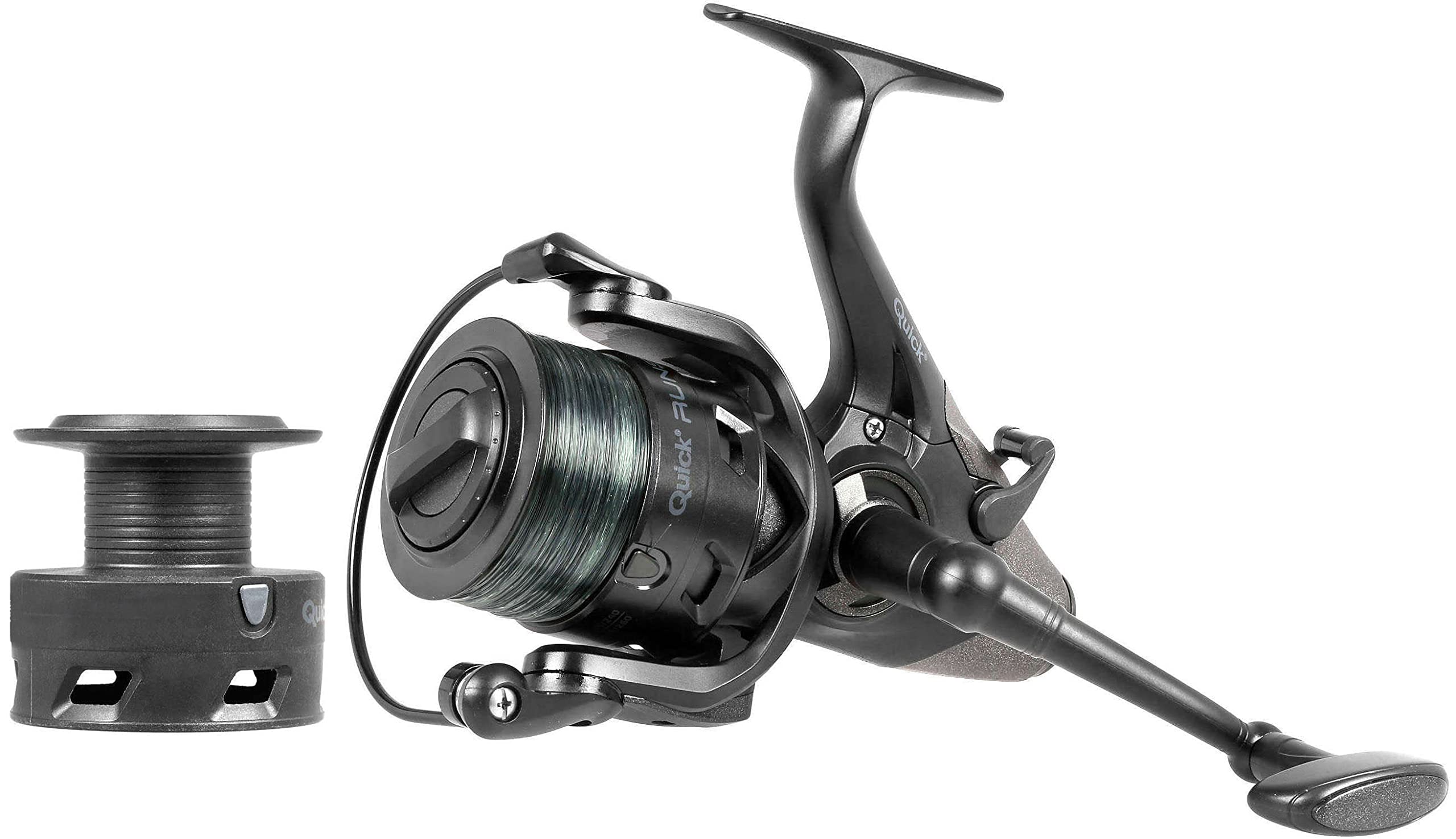 DAM RUNSHIFT 3L FS + CAMO LINE, Fishing Reel, Spinning Reels, Allround Fishing, incl Camo Line - Ultimate Fishing Reel for Smooth and Powerful Performance, Unisex, Green,Black, 4000