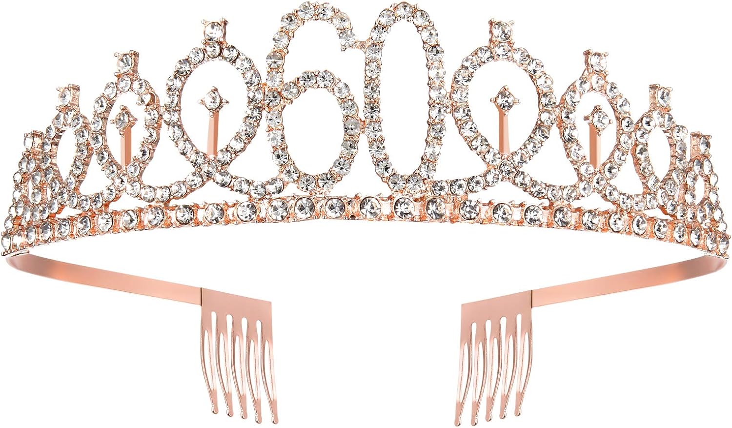 SZHUIHER 60th Birthday Sash and Tiara for Women Rose Gold Birthday Sash Crown 60 & Fabulous Sash and Tiara for Women 60th Birthday Gifts - Image 4