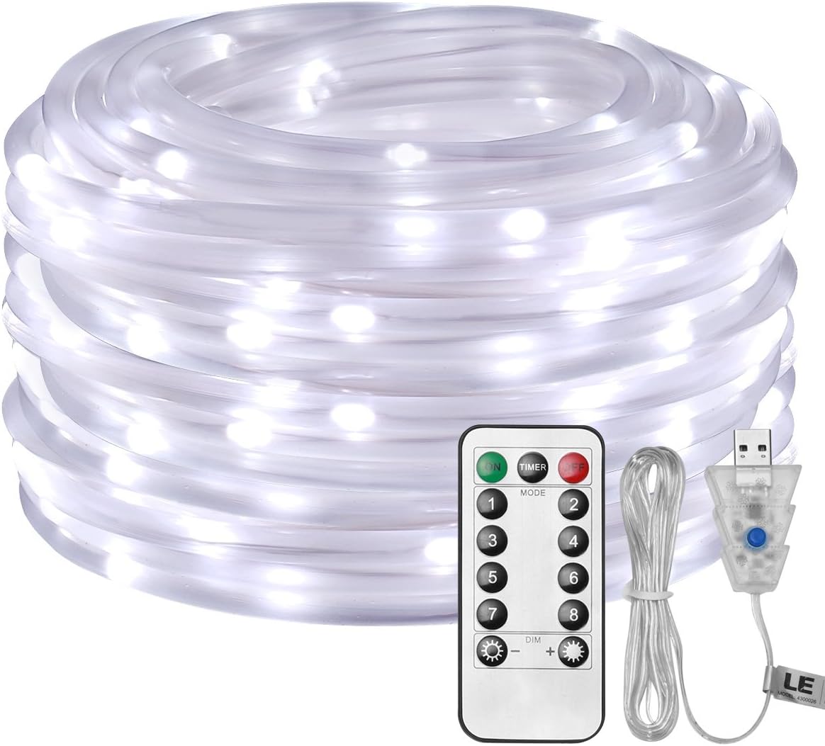 LE Dimmable LED Rope Lights USB Powered 10m 100 LEDs Waterproof IP65 8