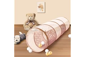 Kids Play Tunnel Toys for Toddlers 1-3, 69" x 18" Pop Up Crawl Tunnel Tent for Boys and Girls, Play Tunnel for Kids to Crawl 