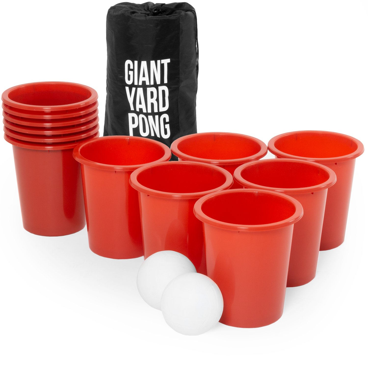 Play Platoon Giant Yard Pong Set 12 Buckets 2 Balls For Lawn Beer Pong Game