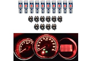 Wedcool 10PCS Dash LED Lights, Dashboard LED Light Bulbs, T5 Led Lights, 3-SMD 3030 LED Bulb, Automotive Instrument Panel Gau