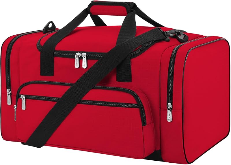 ZZY Gym Duffle Bag 40L Duffle with Shoulder Strap Red Sports Holdall
