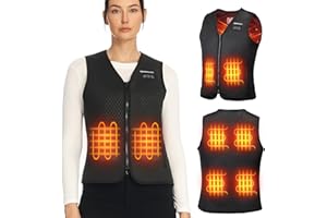 KEMIMOTO Womens Heated Vest, Electric Warming Vest,V Neck with Inner Pocket Lights-out Design(Battery Not Included)