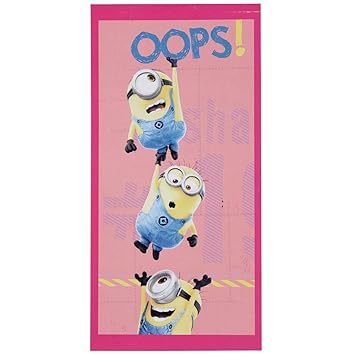 Serviette De Plage Minions Fille 70 X140 Cm Oops Fushia
