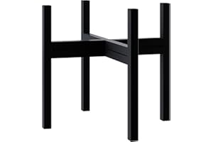 FaithLand Mid Century Plant Stand Indoor Outdoor (EXCLUDING 12" Plant Pot) , Hold Up to 12 Inch Planter, Metal Planter Stand, Potted Plant Holder, Black - Fits Snake Plant - Upgraded Design.
