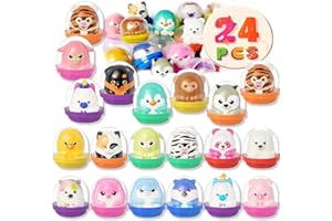 24Pcs Mochi Squishy Toys with Shells - Mini Squishy Stress Balls Gifts for Kids - Kawaii Animal Squishies Maker, Fidget Toys 