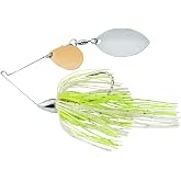 WAR EAGLE CUSTOM LURES War Eagle Nickel Frame Finesse Colorado/Turtleback Spinnerbait Speckled White Chartreuse Skirt 5/16 oz.