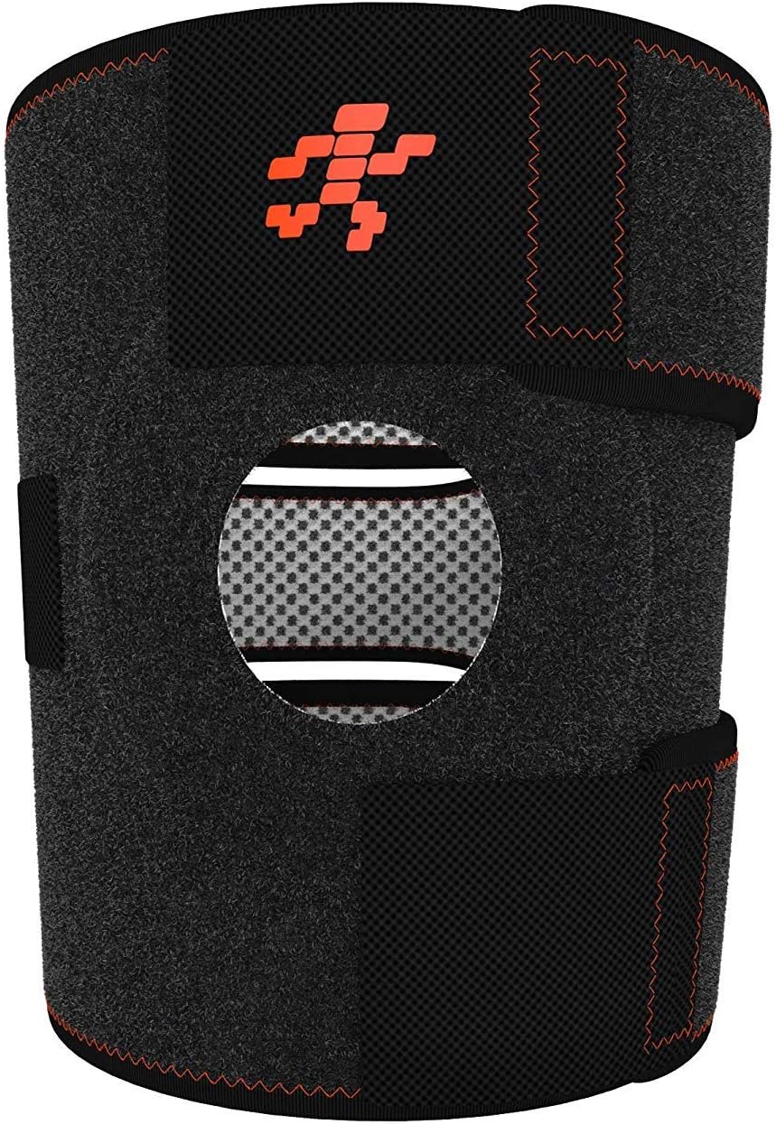 Ultra Flex Athletics | Best Knee Brace & Support Open Patella,One Size Adjustable, Neoprene good Sports Compression | relieves joint pain and treats Arthritis, Acl Tear, Meniscus Tear, Tendonitis | Bonus Ankle Brace
