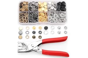 100 Sets Snaps for Fabric, MIFOLEU Metal Snaps Buttons with Fastener Pliers Press Tool Kit Perfect for DIY Crafts Clothes Hats and Sewing, Snap Button Fasteners Kit for Clothing Sewing(9.5mm/400 PCS)