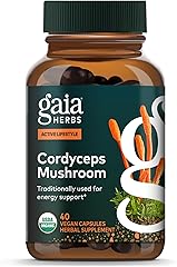 Gaia Herbs Cordyceps Mushroom - Traditionally Used to Support Sustaining Energy & Endurance* - One Daily with Organic Cordyce