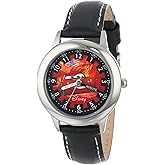 Disney Pixar Cars Lightning McQueen Watch for Kids 3-5, Cars Watch Toddler Boys, Analog Lightning McQueen Watches for Boys, Toys Kids, Analog - Silver Bezel and Leather Strap