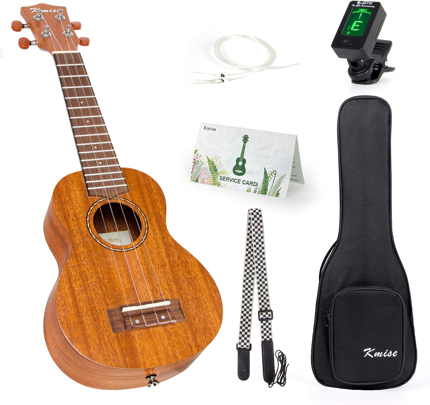 Left Hand Ukulele Soprano Mahogany ukalele 21 Inch Uke with Gig Bag Tuner Strap