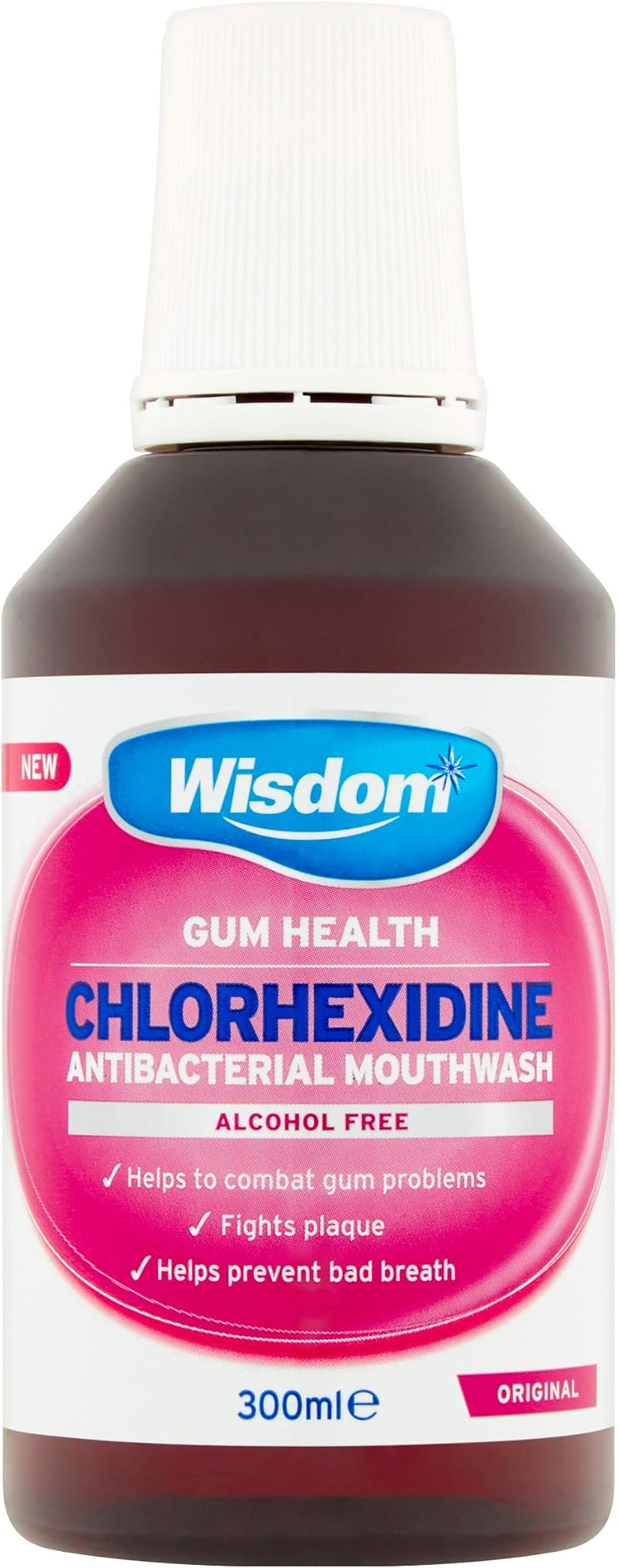 Wisdom Chlorhexidine Mouthwash Original Alcohol Free 300ml