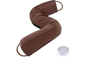 Sunolga 38" Weighted Door Draft Stopper Under Door Noise Air Stopper 2.2LB, Triangular Column Sound Proof Draft Guard for Doors and Windows, Machine Washable - Coffee