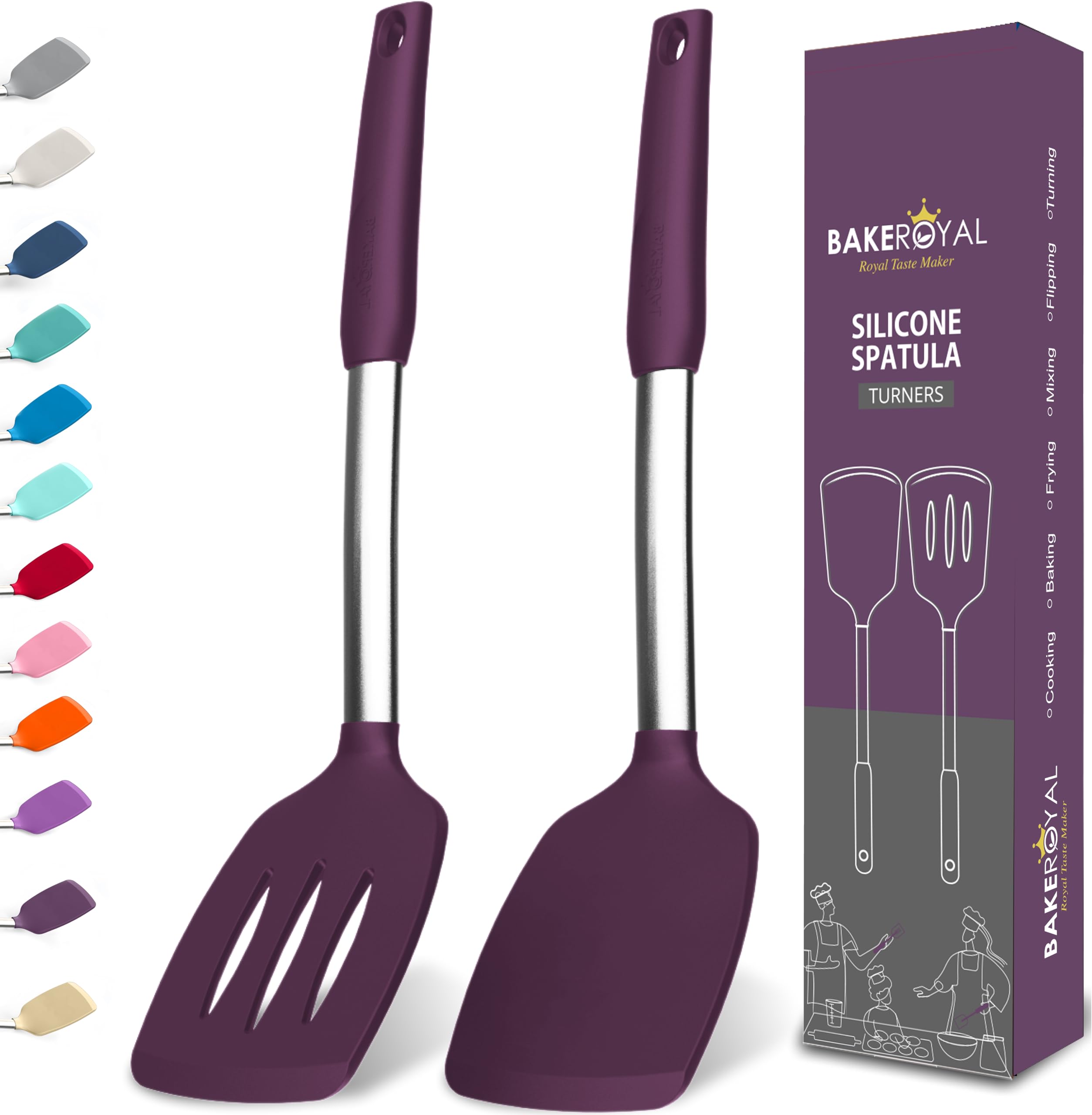 BakeRoyal Silicone Spatula Set - Turner Spatulas