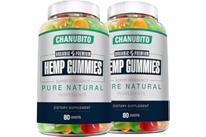 CHANUBITO Hemp Gummies (2 Packs) High Potency Organic Hemp Supplement - Pain, Sleep, Mood - with Pure Hemp Oil Extract - Natural Edibles Gummy-Vegan, Non-GMO, Low Sugar