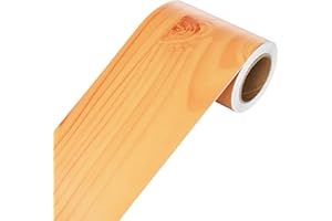 YENHOME 3"X590" Wood Wallpaper Border Wood Grain Tape for Mirror Frame Border Peel and Stick Wallpaper Removable Wallpaper Border Wood Floor Scratch Repair Patch for Desk Cabinets Drawers Wall Decor