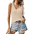 Dellytop Women's V Neck Knit Tank Tops 2025 Summer Casual Sleeveless Shirts Sweater Vest