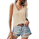 Dellytop Women's V Neck Knit Tank Tops 2025 Summer Casual Sleeveless Shirts Sweater Vest