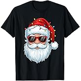 Cool Santa Claus Face Retro Sunglasses Christmas Men Boys T-Shirt