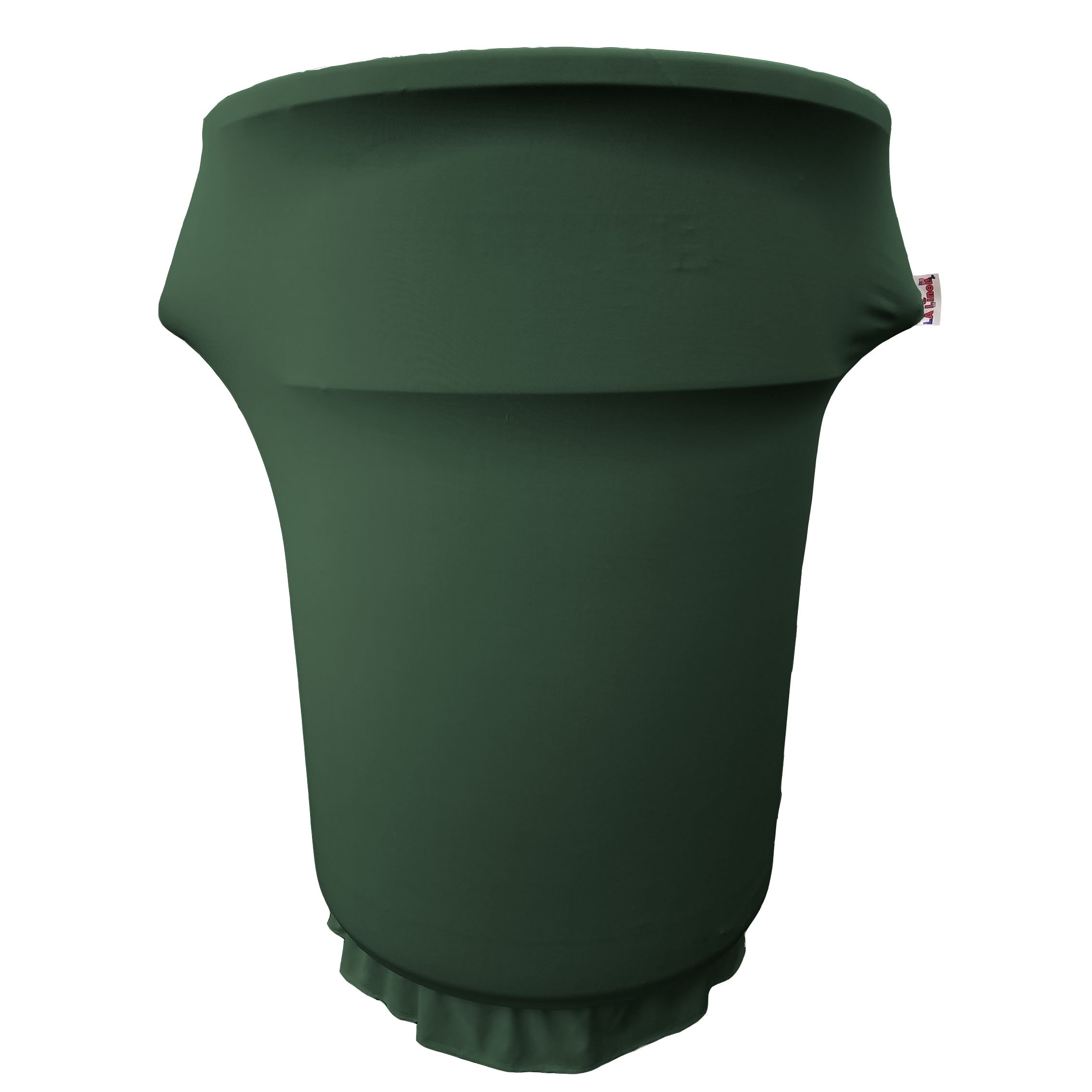 LA Linen Spandex Cover Fitted for 55 Gallon Trash can on Wheels,Hunter Green, Microfiber Polyester, 73.66 x 91.44 x 0.05 cm