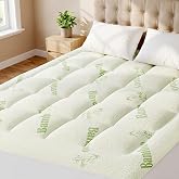 Sweetcrispy Queen Bamboo Mattress Topper, Soft Pillow Top Pad | Bamboo Viscose, Pillow Top, Deep Pocket Comfort, Breathable Cooling, Green