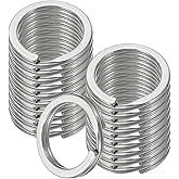 uxcell 20pcs Split Keychain Rings, 15mm Round Flat Keyrings Stainless Steel Open Key Chain Ring Dog Tag Rings for DIY Keychain Craft Lanyard, 1.5mm Thick, Silver