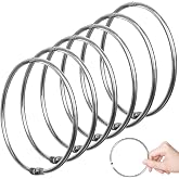 6 Pack 4 Inch Large Binder Rings, Extra Large Loose Leaf Ring | Nickel Plated Steel, for Binders, Index Cards, Keychain, DIY Crafts, Memos, Photos, Files &amp; Scrapbooking (Silver)