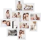 SONGMICS 12 Photo Frame Collage 4x6 Glass MDF Wall Set RPF22WT White