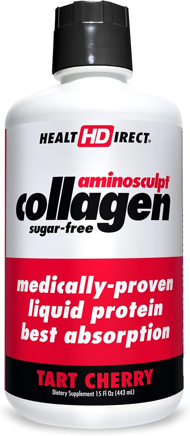 Health Direct Medical-Grade Liquid Collagen Supplement, AminoSculpt Sugar-Free, Tart Cherry, Burn Fat, Recovery, Good for Joints, Bones, and Sleep, Better Hair, Skin and Nails: Health & Personal Care