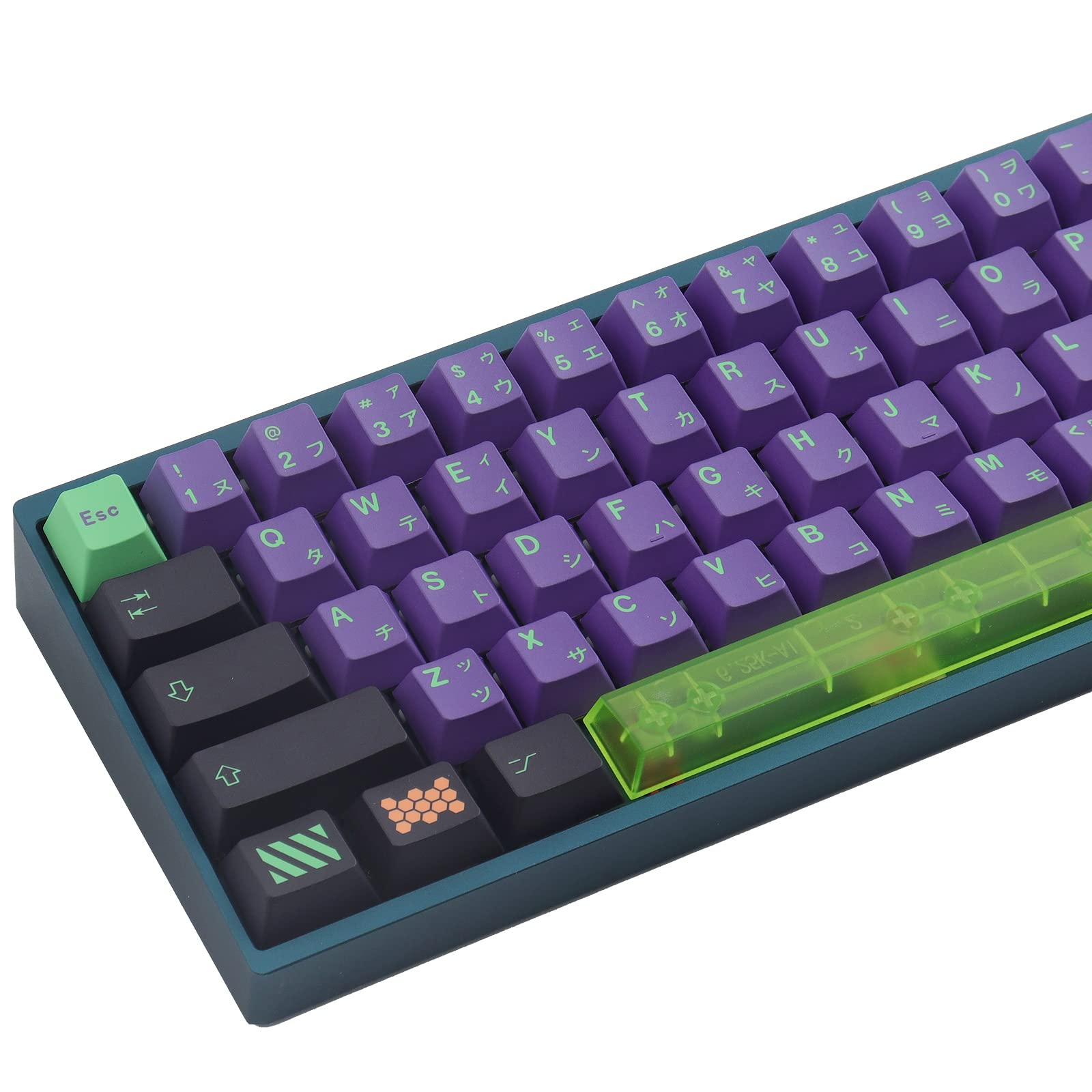 PBT Keycaps 135 Keys Japanese Mecha Keycap Set Cherry Profile Dye Sublimation Keycaps with 7U Clear Spacebar Cherry MX Switches ANSI Layout Mechanical Keyboards