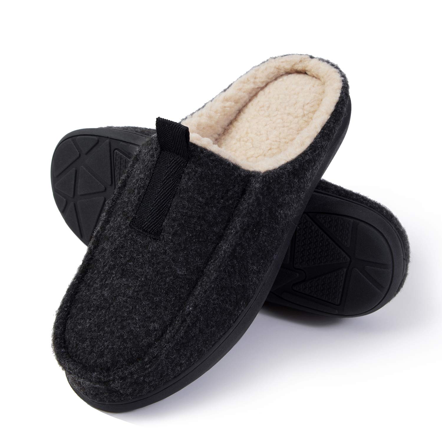 WFL Men's Comfort Memory Foam Slippers Home Shoes Warm Plush Lining for Indoor/Outdoor