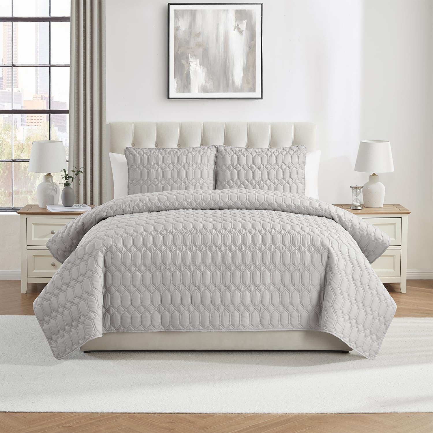 VCNY Home - Full/Queen Quilt Set, Pinsonic Bedding