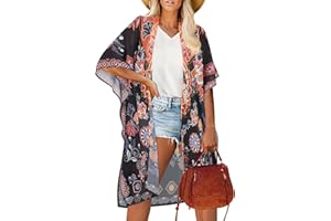 ROSEMIA Women's Kimono Beach Cover up for Summer Bathing Suits Cardigans Casual Loose Swimwear