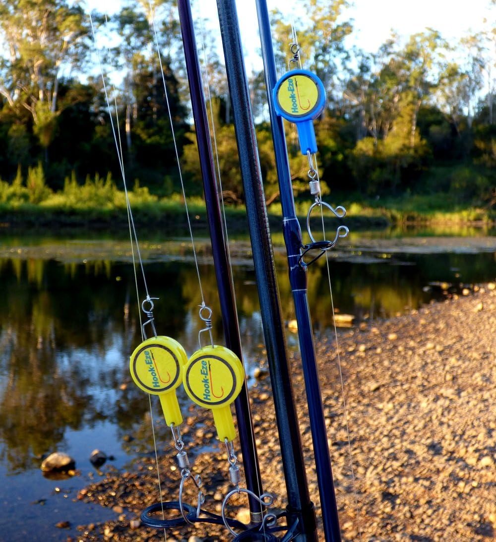 HOOK-EZE Fishing Gear Knot Tying Tool for Fishing Hooks – Cover Hooks on Fishing Rods | Line Cutter | for Saltwater Freshwater Bass Kayak Ice Fishing (Yellow) : Sports & Outdoors