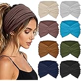 Sefiinh Wide Headbands For Women Headband Twist Head Bands Women's Hair Band Stretchy Turban Styling Accessories 8 Pack