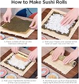 MUDEELA Bamboo Sushi Rolling Mat Kit, 9 Pcs Beginner Sushi Set view 7