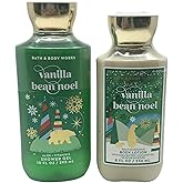 Bath and Body Works Gift Set of 10 oz Shower Gel and 8 oz Lotion (Vanilla Bean Noel), Multicolor