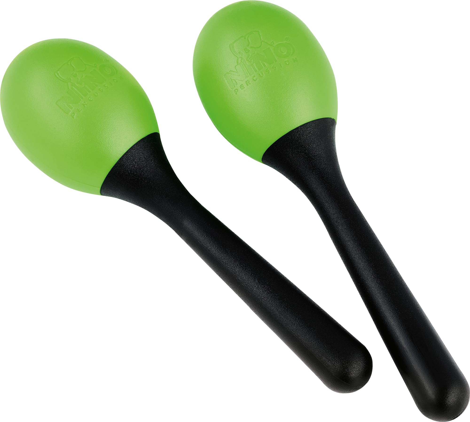 Nino Percussion Small Egg Maracas - 1 Pair Small Shaker for Children from 3 Years - Musical Instrument - Plastic, Black and Green (NINO569GG)