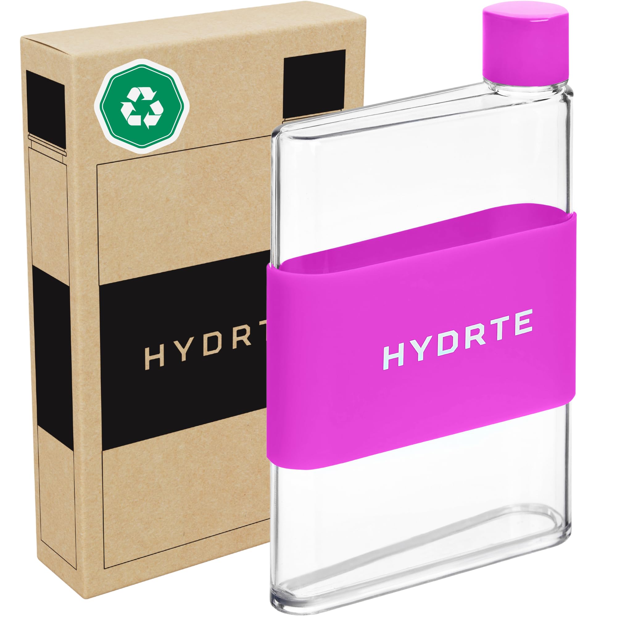 Hydrte Clear Water Bottle – 350ml Professional Cute Water Bottle for Travel, Slim, Lightweight & BPA-Free for Travel & Everyday Hydration (Neon Purple) — image 1