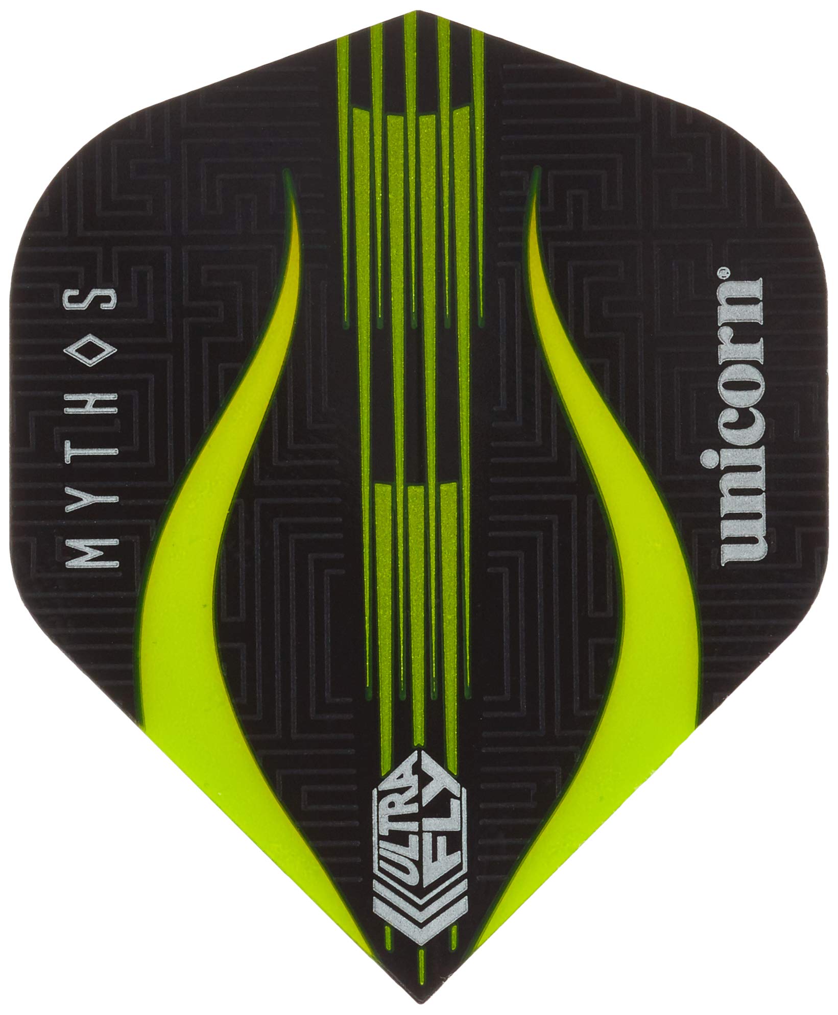 Unicorn UltraFly Dart Flights | Mythos | Minotaur Lime Design | Ultra Durable 100 Micron Polyester PET | Standard Plus Shape