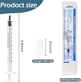 Sandiyago 50Pcs 1ml Plastic Syringes With Caps No Needle 1ml Capacity view 2