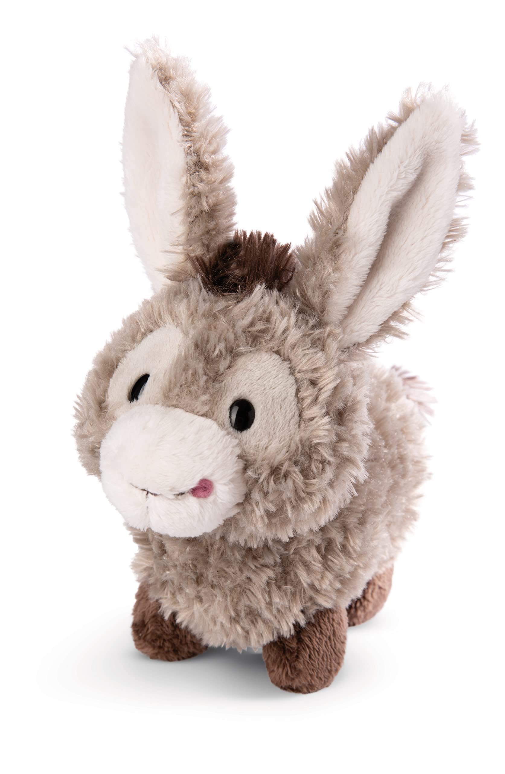 NICI Cuddly Donkey Donkeylee 18cm Grey Standing - Sustainable Plush Toy, Cute Cuddly Gift for Kids & Adults