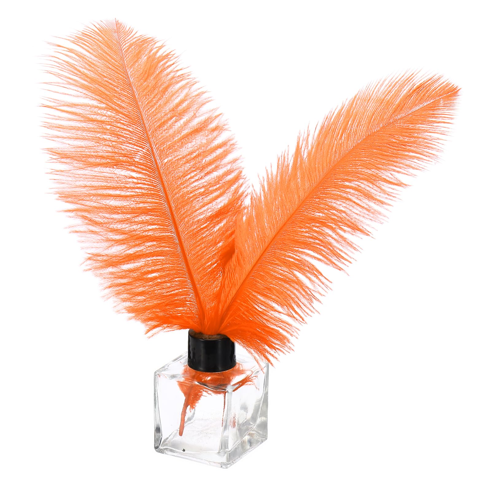 PATIKIL 30 Pcs Natural Ostrich Feathers Bulk 8-10 Inch/ 20-25 cm Large Ostrich Feathers for Crafts Home Decoration Wedding Party Vase Decor (Orange)